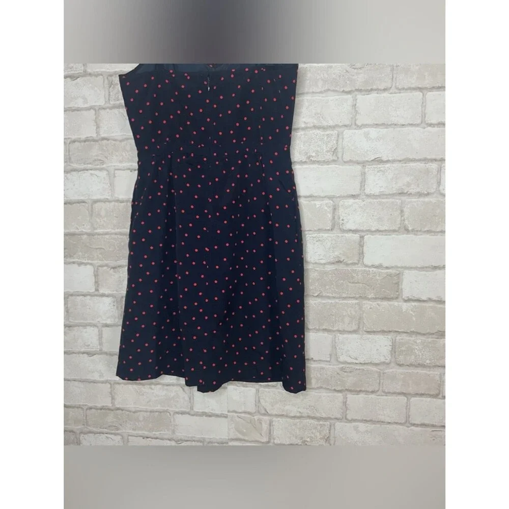 J. Crew Navy Red Polka Dot Mini Dress Size 0
